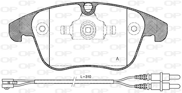 OPEN PARTS Комплект тормозных колодок, дисковый тормоз BPA1249.01